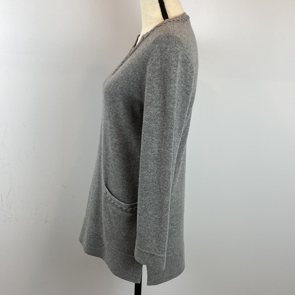 Tory Burch CASHMERE SAYRE TUNIC - GRAY MELANGE in Size S. - Picture 4 of 11